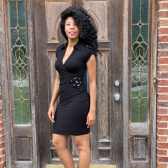 Cache Mini Black Bodycon Dress - Picture 5 of 8